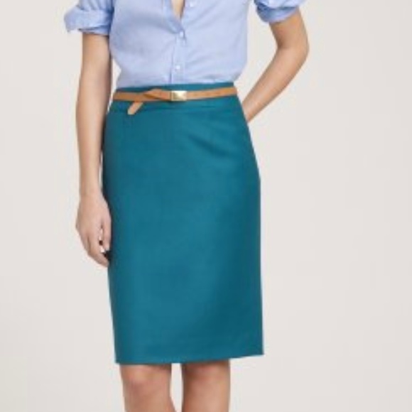 J. Crew Dresses & Skirts - NWT JCREW double serge wool pencil skirt in teal 4